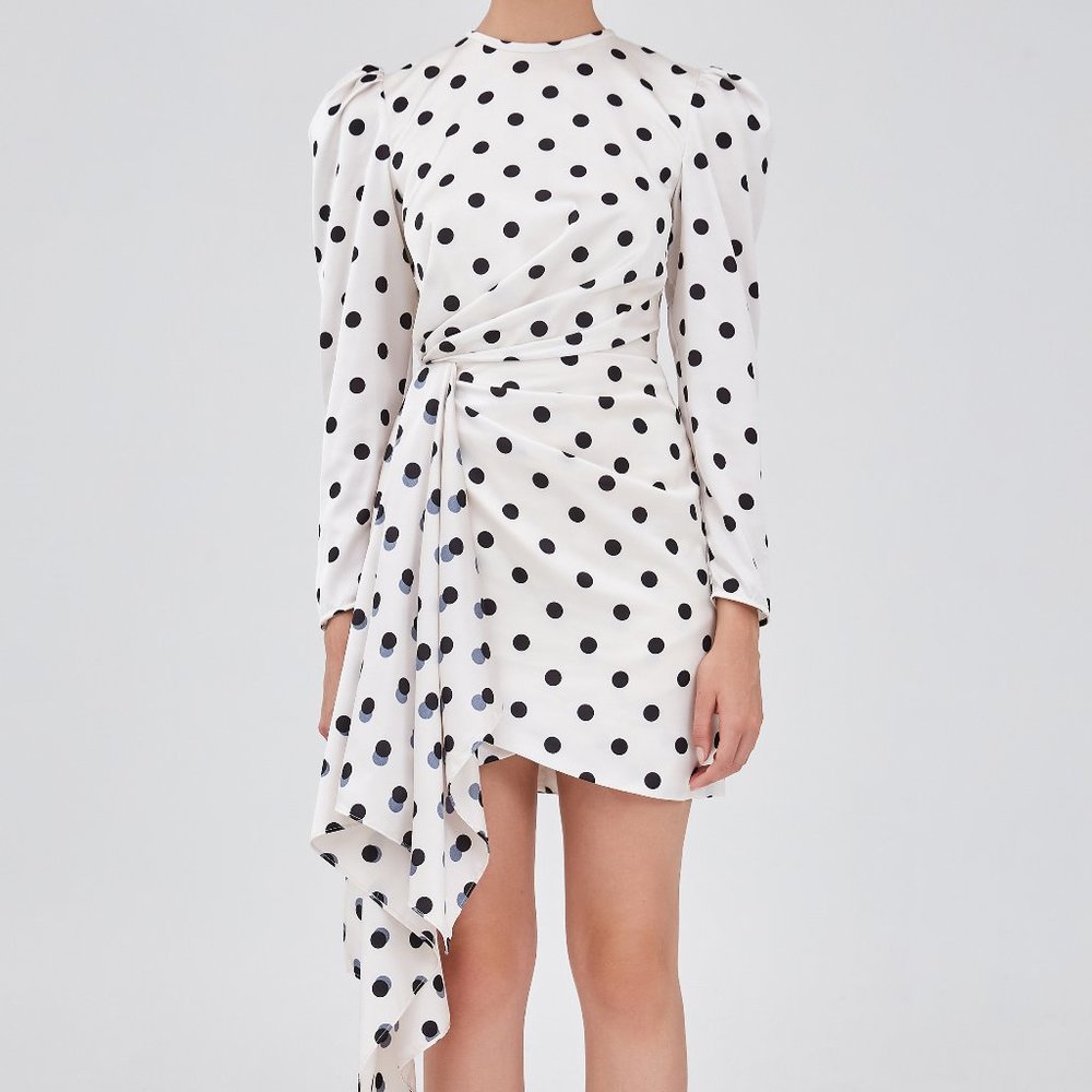 LAST 1! NWT Keepsake the Label Silky Polka Dot LS Dress